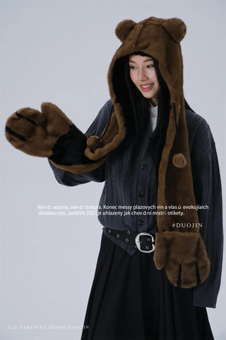 bear hooded set