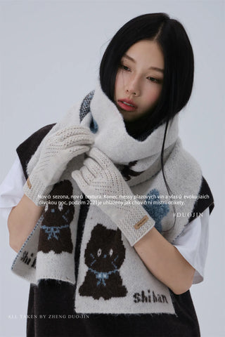 cat cartoon scarf