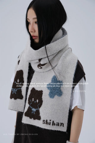 cat cartoon scarf