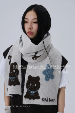 cat cartoon scarf