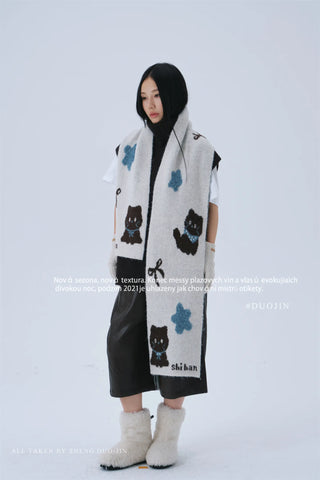 cat cartoon scarf