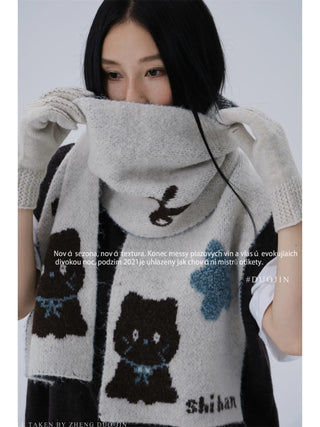cat cartoon scarf