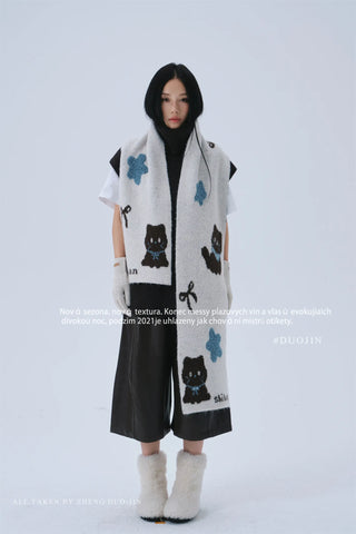 cat cartoon scarf