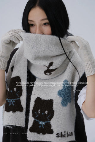 cat cartoon scarf