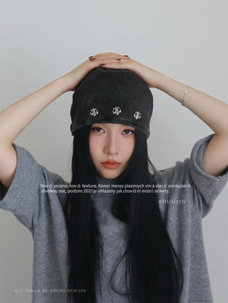 metal label beanie