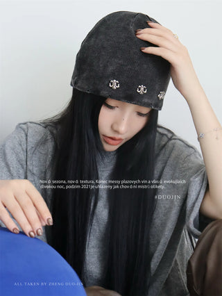 metal label beanie