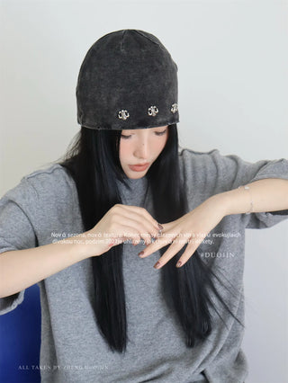 metal label beanie