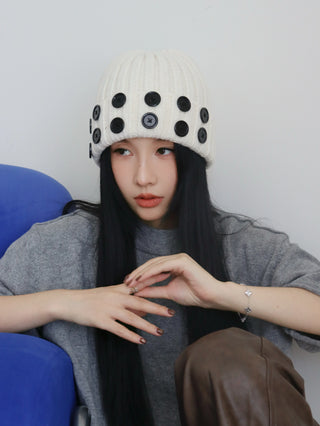 button knitted hat