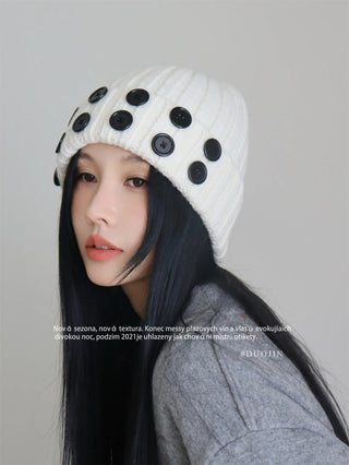 hand-stitched beanie hat