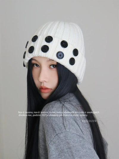 hand-stitched beanie hat