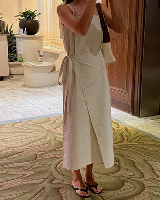 Korea strap waist thin sleeveless camisole dress