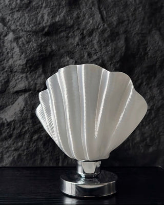 White Scallop Relief Table Lamp