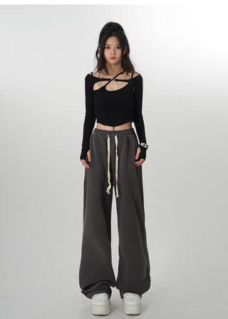 Two-piece design long-sleeved top