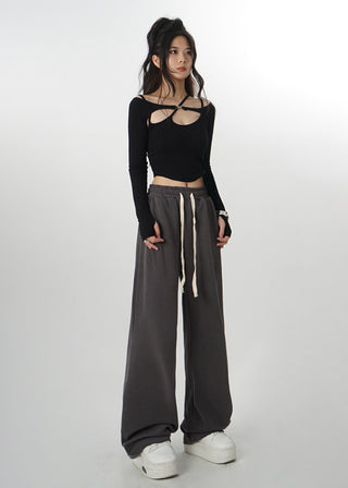 Two-piece design long-sleeved top