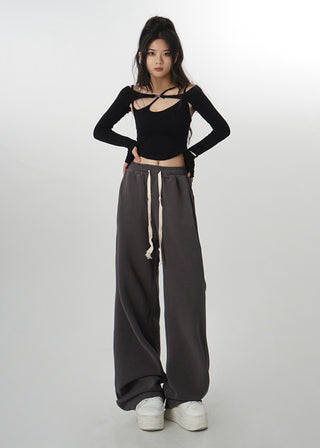 Two-piece design long-sleeved top