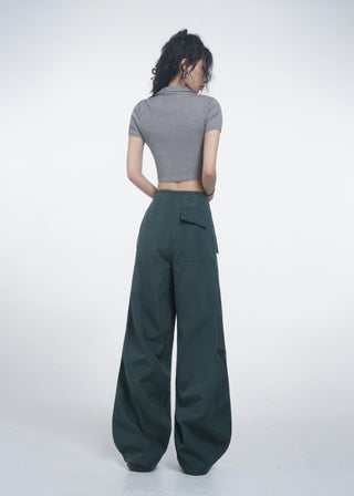 Retro crop polo top