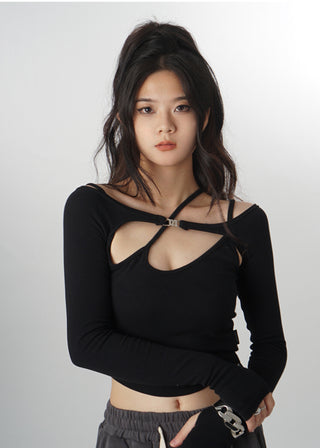 Two-piece design long-sleeved top