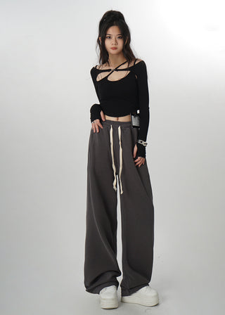 Two-piece design long-sleeved top