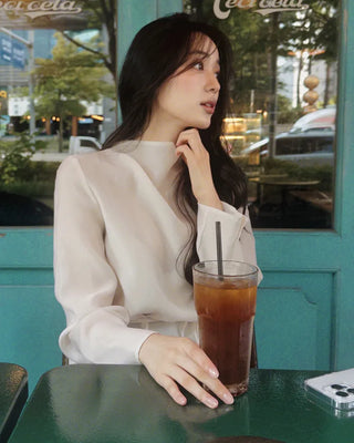 High-neck blouse