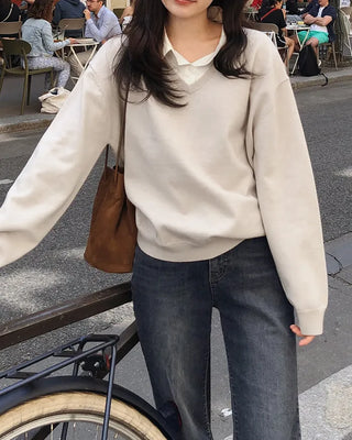 Shirt-layered knit