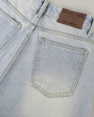 Real wide-leg denim pants