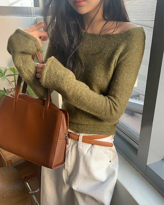 Slim-fit long-sleeved knit