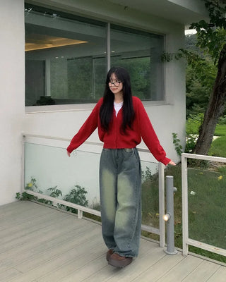 V-neck cardigan