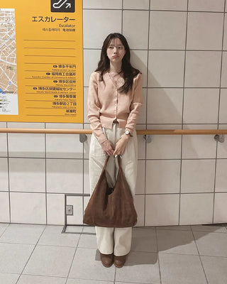 (9 colors) Washable fluffy knit cardigan