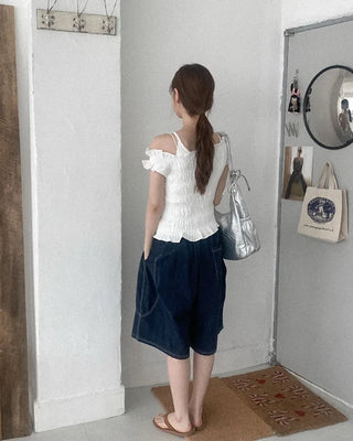 Leather 2-way shoulder bag