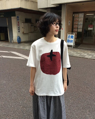 Over 3,000 units sold! Tomato print oversized short-sleeved T-shirt
