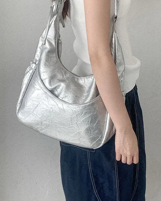 Leather 2-way shoulder bag