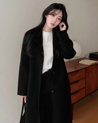 Wool blend handmade long coat