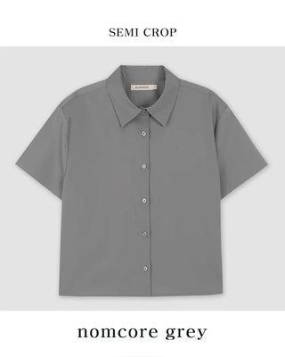 Semi-cropped short-sleeved shirt - 5 colors