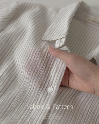 Striped short-sleeved shirt