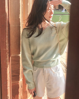 3.5-length cotton shorts