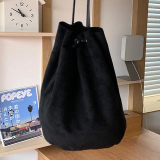 Suede bucket bag