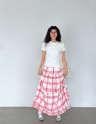 plaid waist skirt