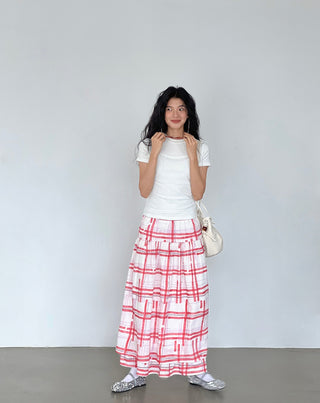 plaid waist skirt