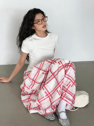plaid waist skirt