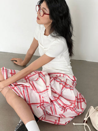 plaid waist skirt