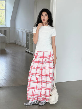 plaid waist skirt