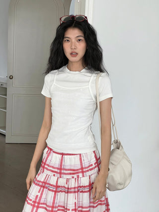 plaid waist skirt