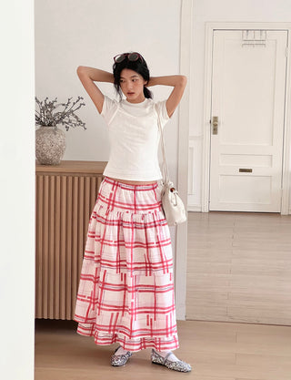 plaid waist skirt