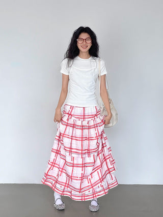 plaid waist skirt