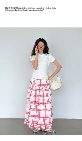 plaid waist skirt