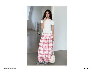 plaid waist skirt