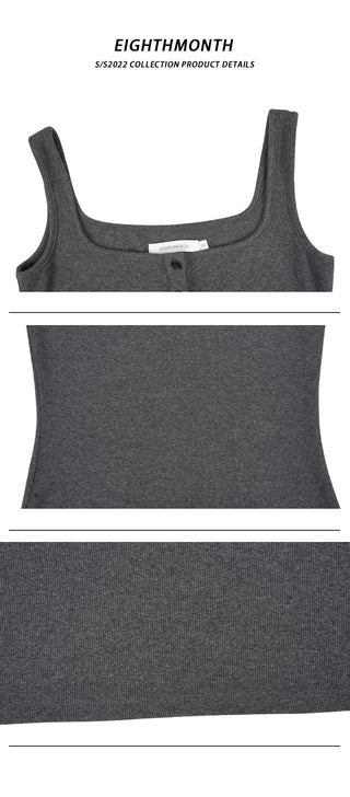 gray suspender dress