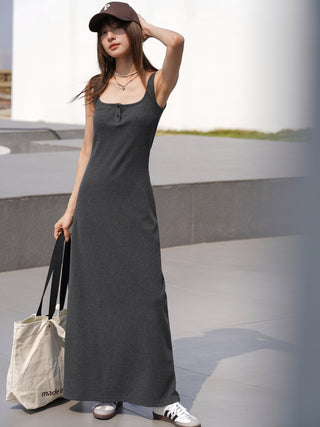 gray suspender dress