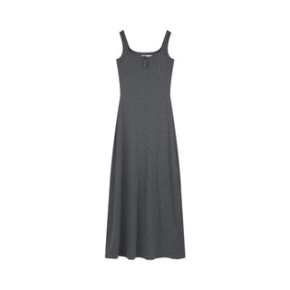 gray suspender dress