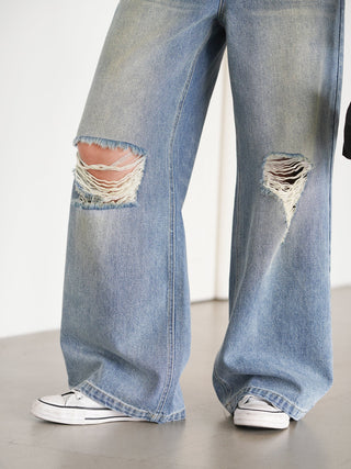 blue ripped jeans